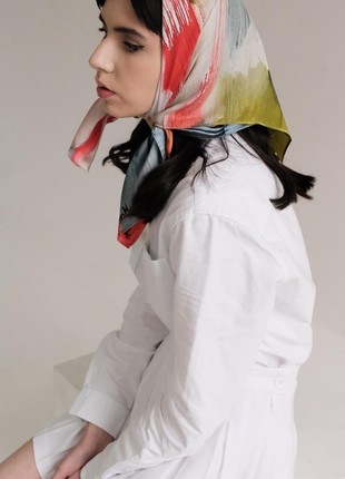 Silk scarf "Papavers" with double-sided printing7 photo