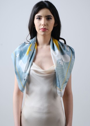 Silk scarf "Dream / Mriya" with double-sided printing4 photo