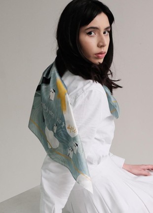 Silk scarf "Dream / Mriya" with double-sided printing6 photo