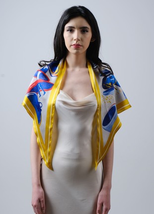 Silk scarf "Sophia" with double-sided printing4 photo