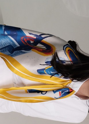 Silk scarf "Sophia" with double-sided printing8 photo