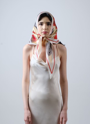 Silk scarf "Churai" with double-sided printing2 photo