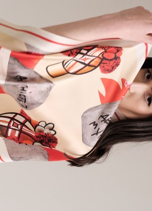 Silk scarf "Churai" with double-sided printing7 photo