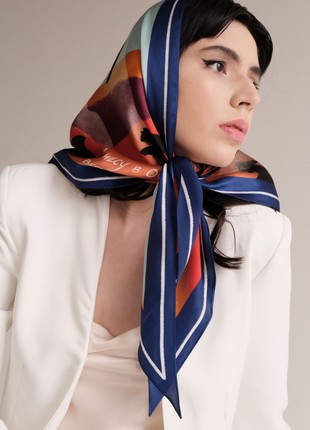 Silk scarf "I'll go to distant mountains" with double-sided printing5 photo