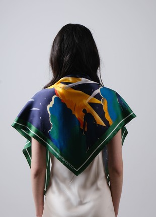 Silk scarf "What a moonlit night" with double-sided printing3 photo