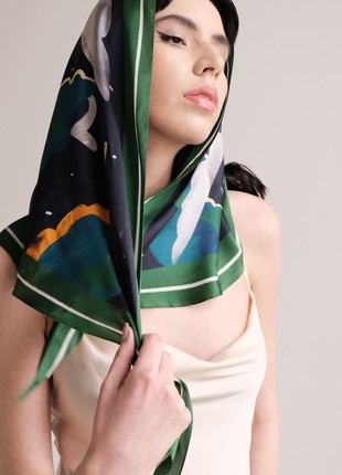 Silk scarf "What a moonlit night" with double-sided printing7 photo