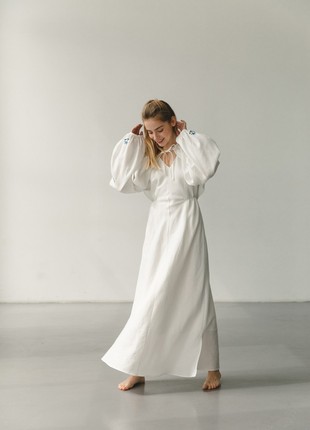 Linen white dress "VOLOSHKY"3 photo