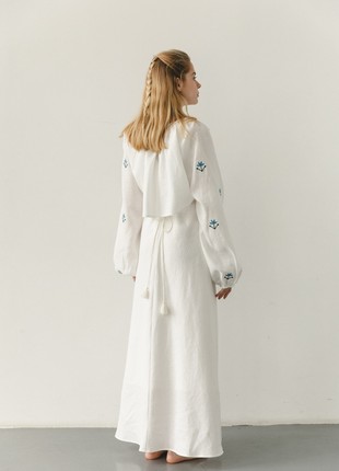 Linen white dress "VOLOSHKY"5 photo