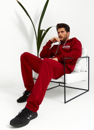Men’s Tailer elongated demi-season jersey suit with hood and zipper Tall Height