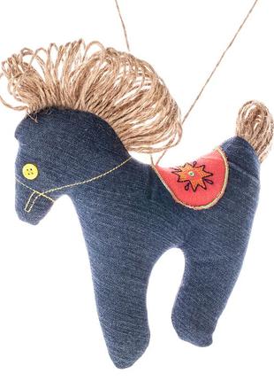 Denim horse with an embroidered saddle2 photo