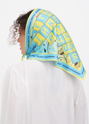 Designer  scarf ""Ukrainian alphabet ,, triangular bandana  from the designer art sana3 photo