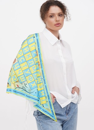 Designer  scarf ""Ukrainian alphabet ,, triangular bandana  from the designer art sana