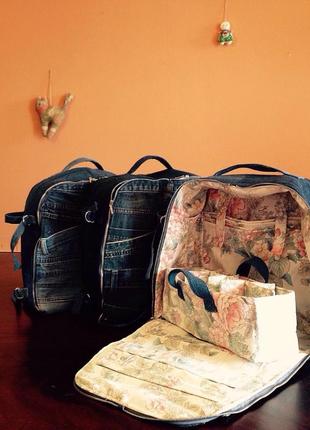 Jeans backpack for picnics1 photo