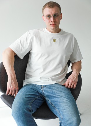 White T-shirt for men "Trident"