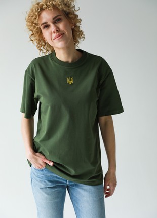 Women's khaki t-shirt "Trident"