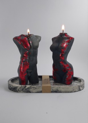 Set aroma candles VIVIAN & FRED + candlestick