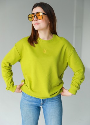 Women's light green sweatshirt "Trident"1 photo