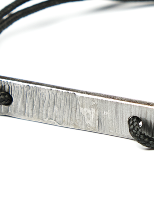 Smiley Face Paracord Ukrainian bracelet made of russian tank. Minimalist military custom jewelry made of steel.2 photo