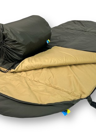 Large Army sleeping bag khaki (up to -2) sleeping bag for tourist expeditions and fishing5 photo