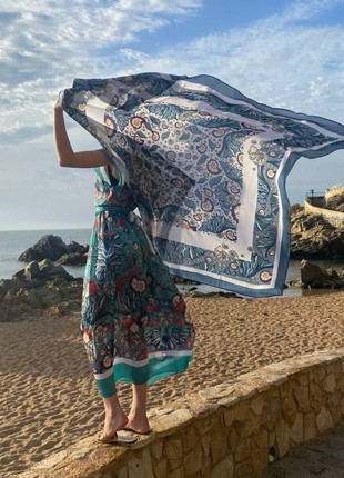 Silk scarf from the Ocean collection,size145/1455 photo