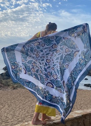 Silk scarf from the Ocean collection,size145/1453 photo