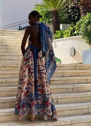 Silk scarf from the Ocean collection,size145/1457 photo