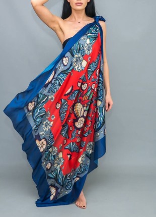 Silk scarf from the Ocean collection,size145/1454 photo