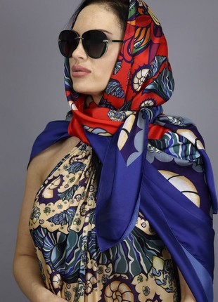 Silk scarf from the Ocean collection,size145/1452 photo