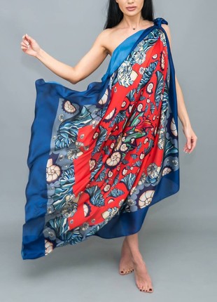 Silk scarf from the Ocean collection,size145/1453 photo
