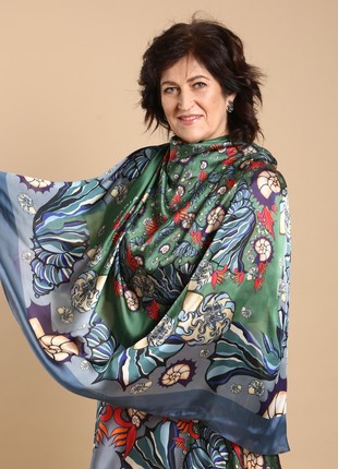 Silk scarf from the Ocean collection,size145/1453 photo