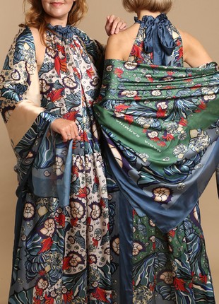 Silk scarf from the Ocean collection,size145/1454 photo