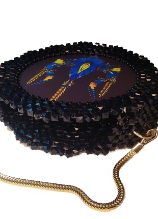 Handmade Bag of beads "Ukraine above all"3 photo
