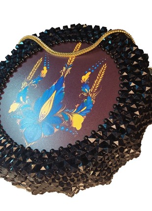 Handmade Bag of beads "Ukraine above all"1 photo