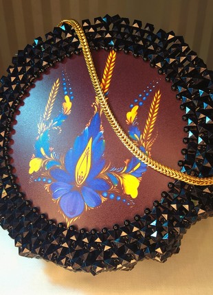 Handmade Bag of beads "Ukraine above all"4 photo