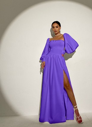 Chic evening dress in violet color