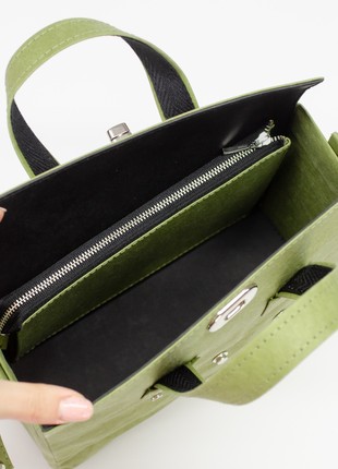 VIRGO Bag with removable pin "Freedom is in our DNA" - Olive Color by Zori Bag4 photo