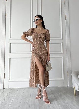 Ambi summer dress in coffee color2 photo