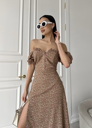 Ambi summer dress in coffee color3 photo