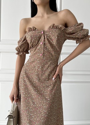 Ambi summer dress in coffee color7 photo