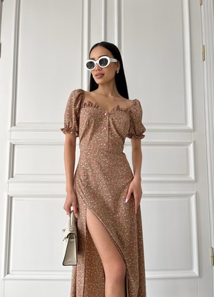 Ambi summer dress in coffee color