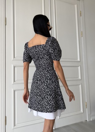 Summer dress Malu in black color with a print2 photo