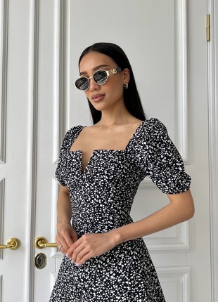 Summer dress Malu in black color with a print3 photo