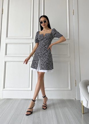 Summer dress Malu in black color with a print5 photo