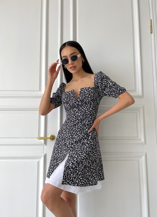 Summer dress Malu in black color with a print1 photo