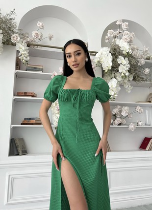 Summer dress Yesenia in green color