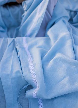 Linen bedding set with cotton lace "cote d'azur". Provence collection.5 photo