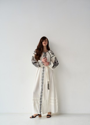 Boho Women's Ukrainian Dress with Embroidery4 photo