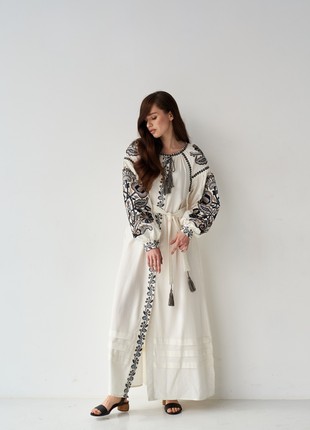 Boho Women's Ukrainian Dress with Embroidery3 photo