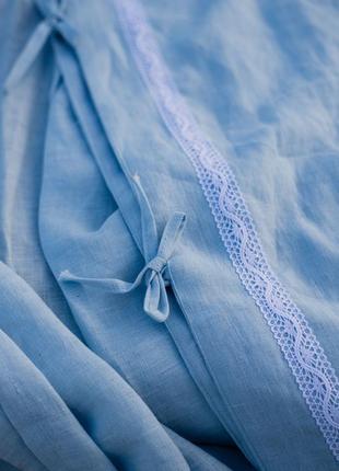 Linen bedding set with cotton lace "cote d'azur". Provence collection.7 photo