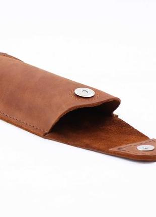 Handmade leather reading glasses case with magnetic closure2 photo